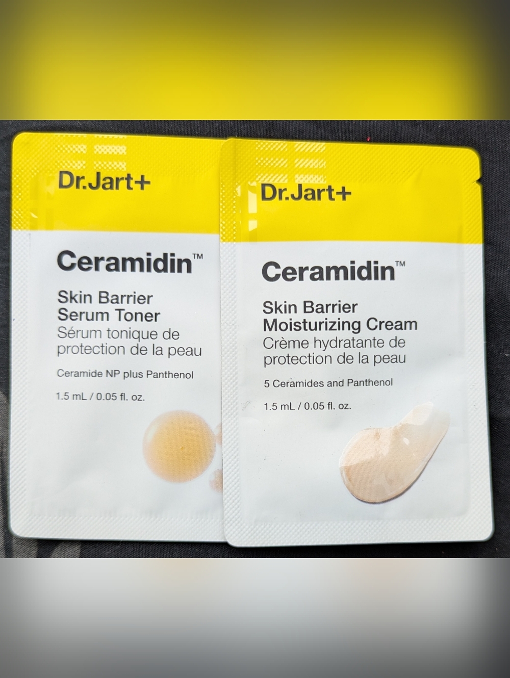 Dr. Jart+ Ceramidin Skin Barrier Moisturizing Cream - Yellow & White Sachet